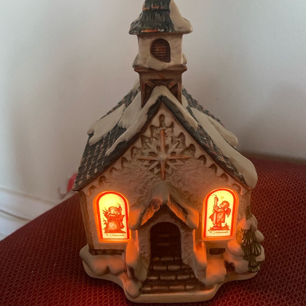Hummel Illuminated Holiday “Angels Duet” Ceramic Church